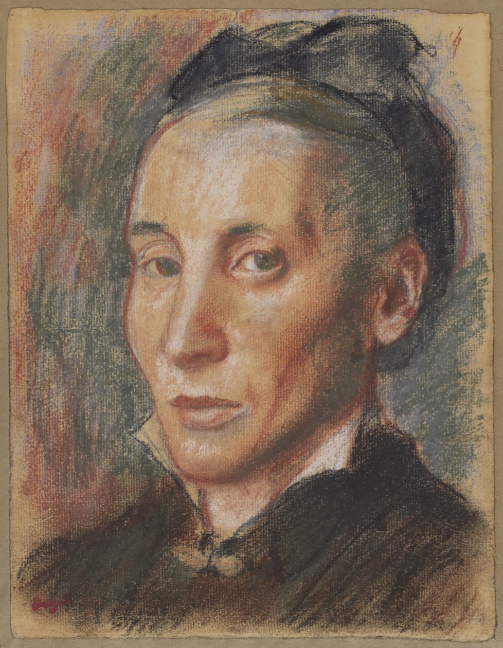 Porträtt av en kvinna, ca 1881 (pastell över grafit på lagt papper) av Edgar Degas