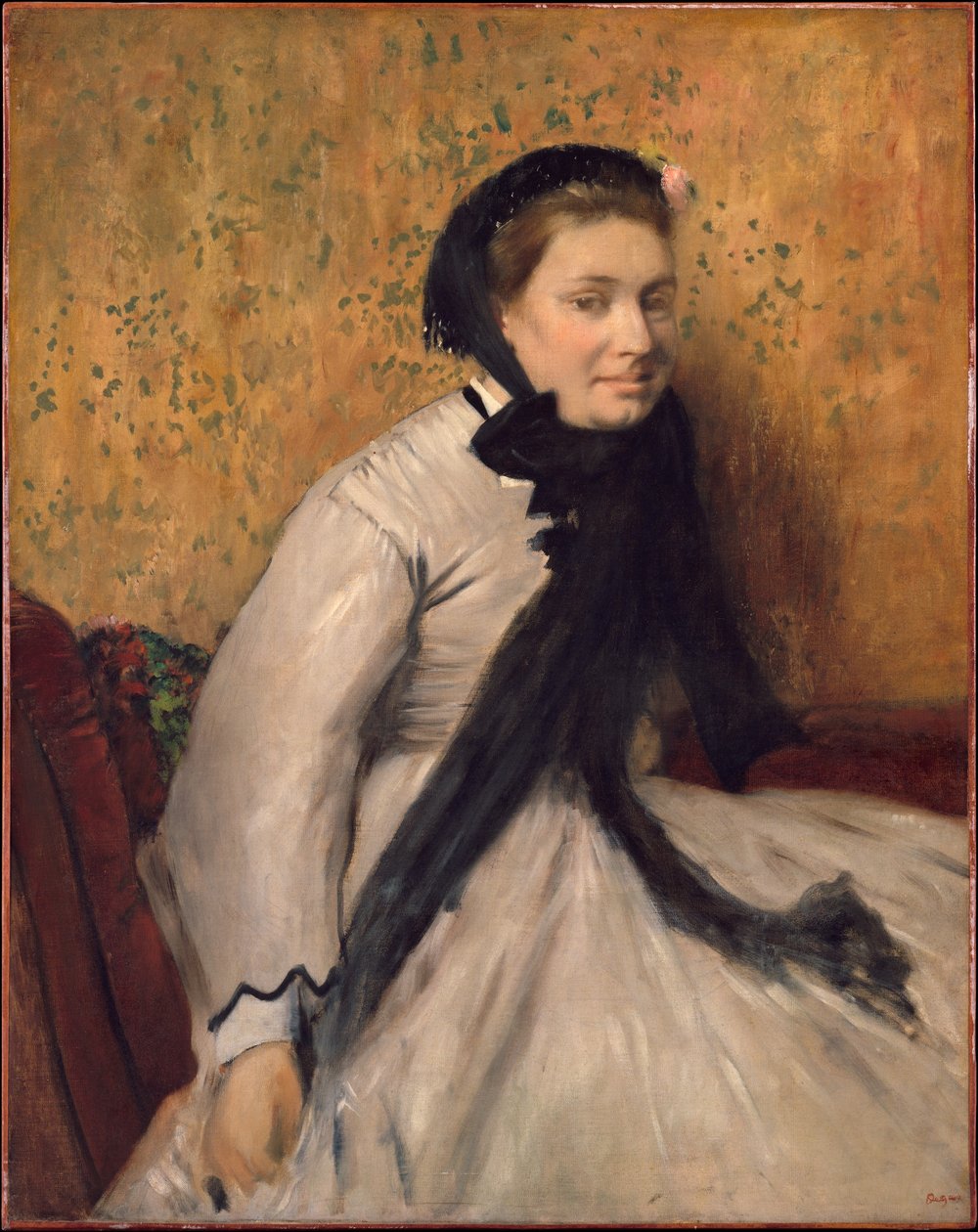 Porträtt av en kvinna i grått av Edgar Degas