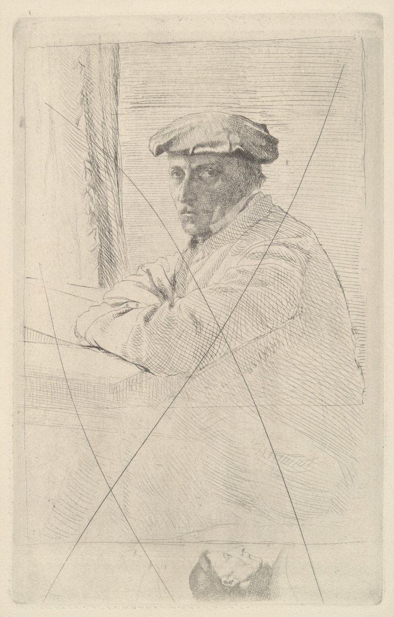 Porträtt av gravören Joseph Tourny, 1857 (inställd etsning) av Edgar Degas
