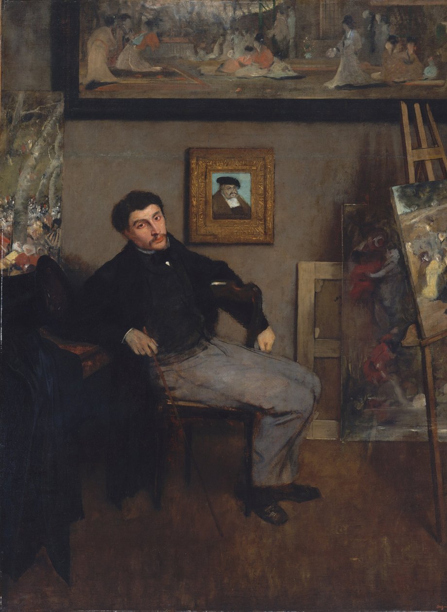Porträtt av målaren Tissot av Edgar Degas