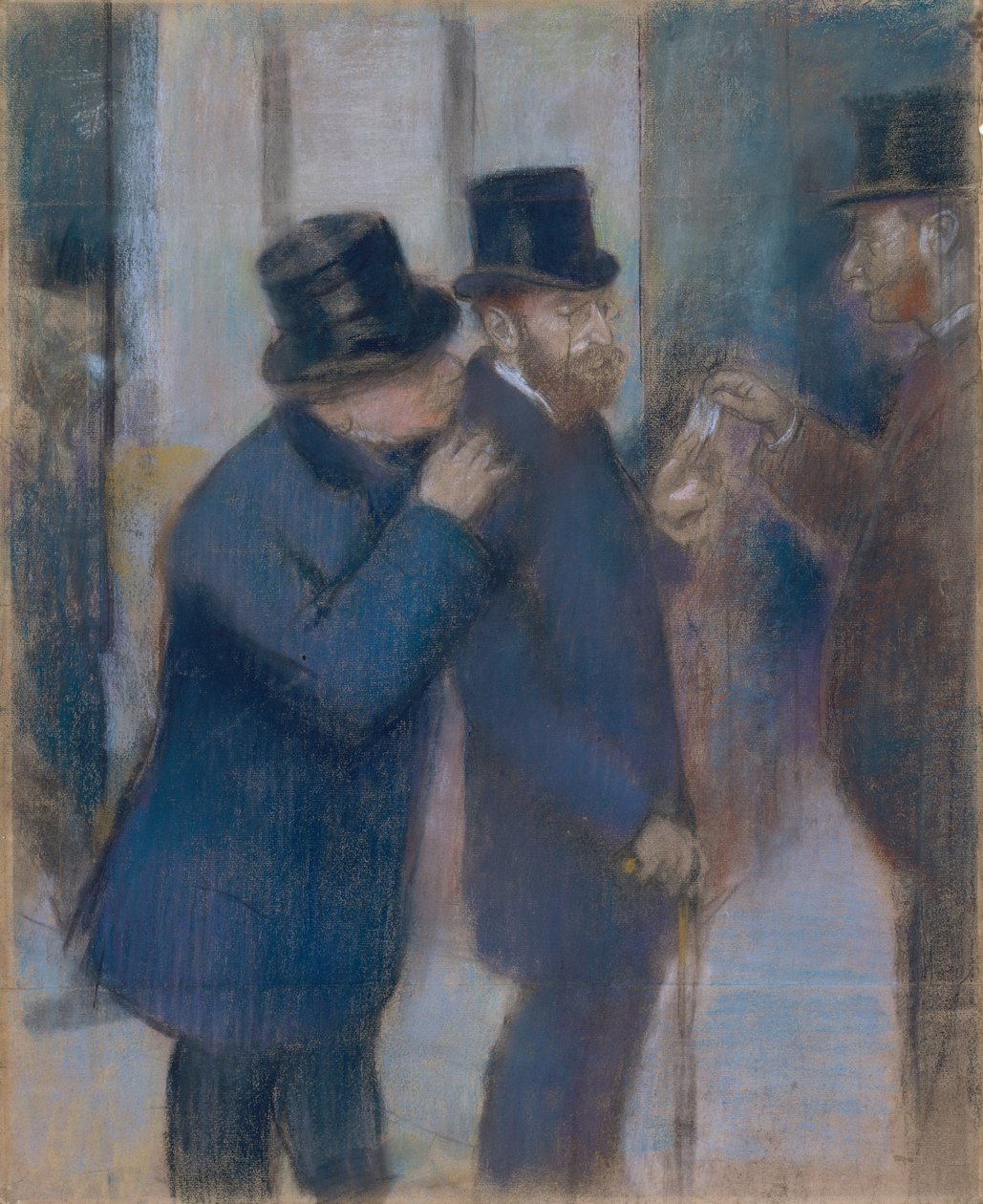 Porträtt på börsen, ca 1878-79 (pastell på papper, lappade och nedlagda på duk) av Edgar Degas