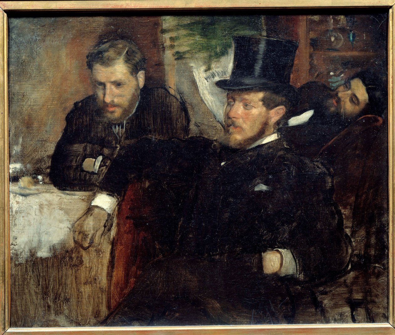 Porträtt av ingenjörerna Jeantaud (1840-1906), Livert och Laine (1841-1888), vänner till konstnären Målning av Edgar Degas (1834-1917) 1871 Sön. 0,38x0,47 m Paris, musee d