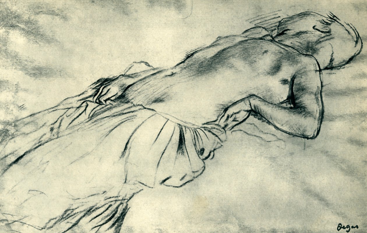 Liggande kvinnlig naken, sent 1800-tal, 1943. av Edgar Degas
