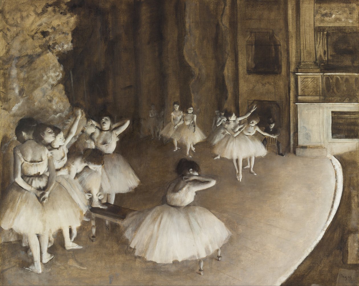 Ballet Rehearsal on Stage av Edgar Degas