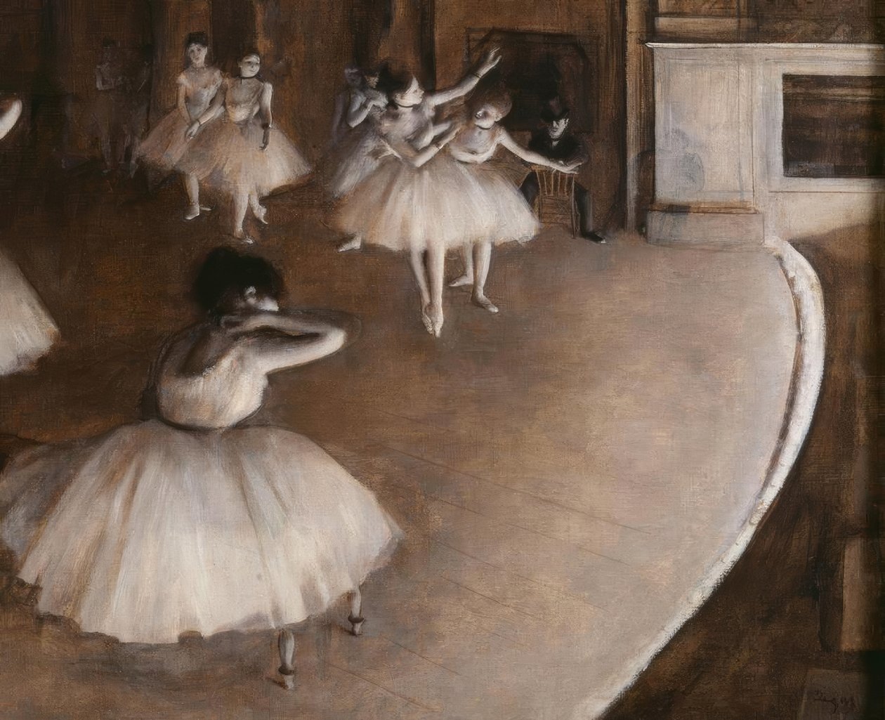 Repetition av en balett på scenen av Edgar Degas