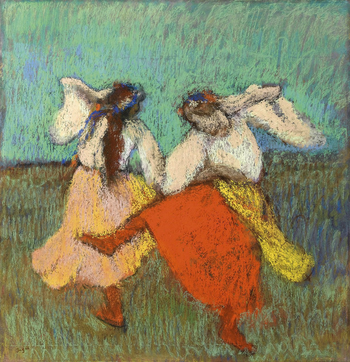 Ryska dansare (Danseuses Russes) av Degas, Edgar (1834-1917). Pastell på papper, storlek: 63x60,8, ca 1899, Privat samling av Edgar Degas
