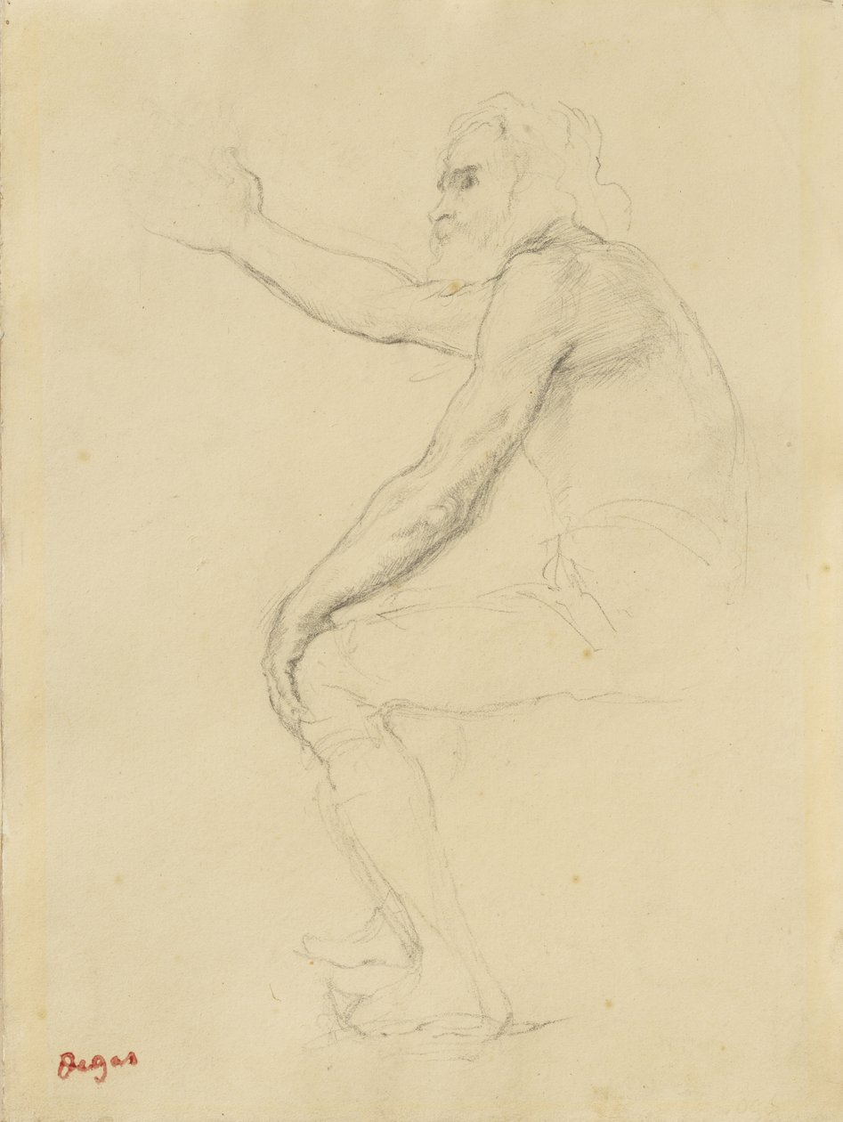 Sittande gammal man, ca 1862 av Edgar Degas
