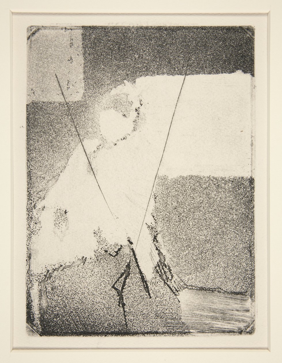 Sittande kvinna i motorhuv och sjal, ca 1879 (etsning och akvatint) av Edgar Degas
