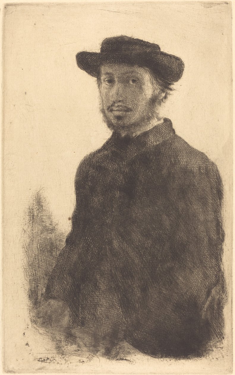 Självporträtt Edgar Degas, ensam, 1857. av Edgar Degas