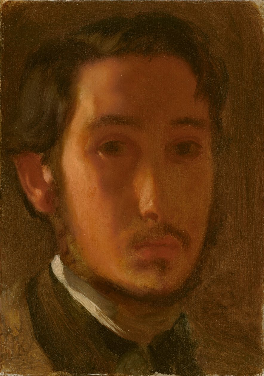 Självporträtt med vit krage av Edgar Degas