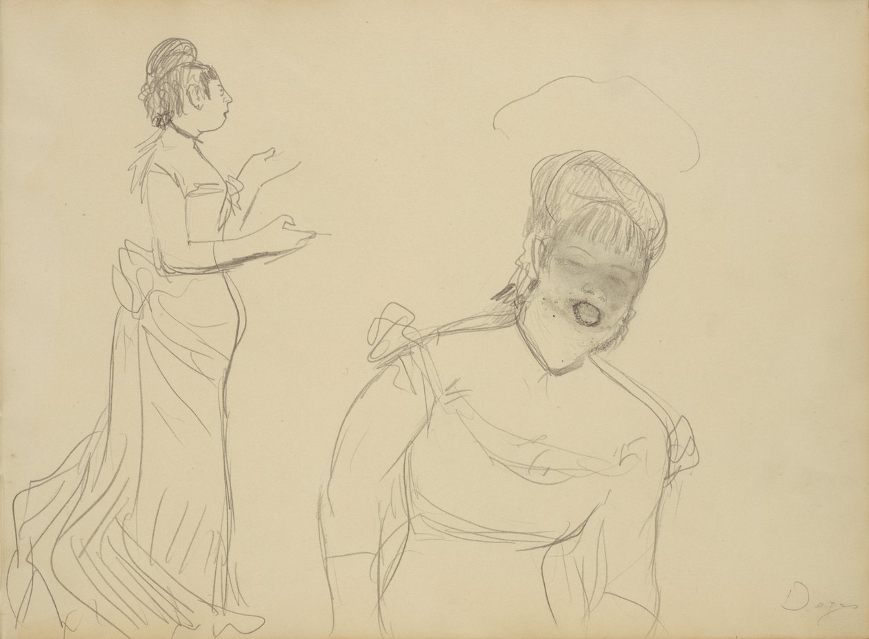 Skisser av en cafésångerska av Edgar Degas