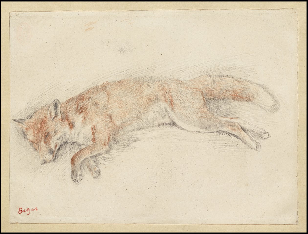 Studie för "Död räv i skogen", c.1861-64 av Edgar Degas
