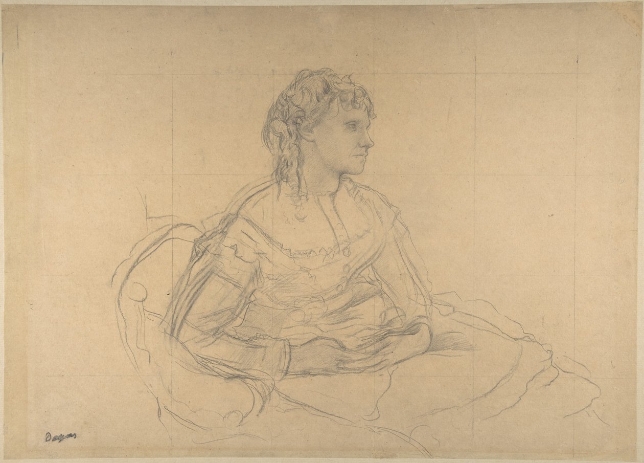 Studie till "Madame Théodore Gobillard" (Yves Morisot) av Edgar Degas