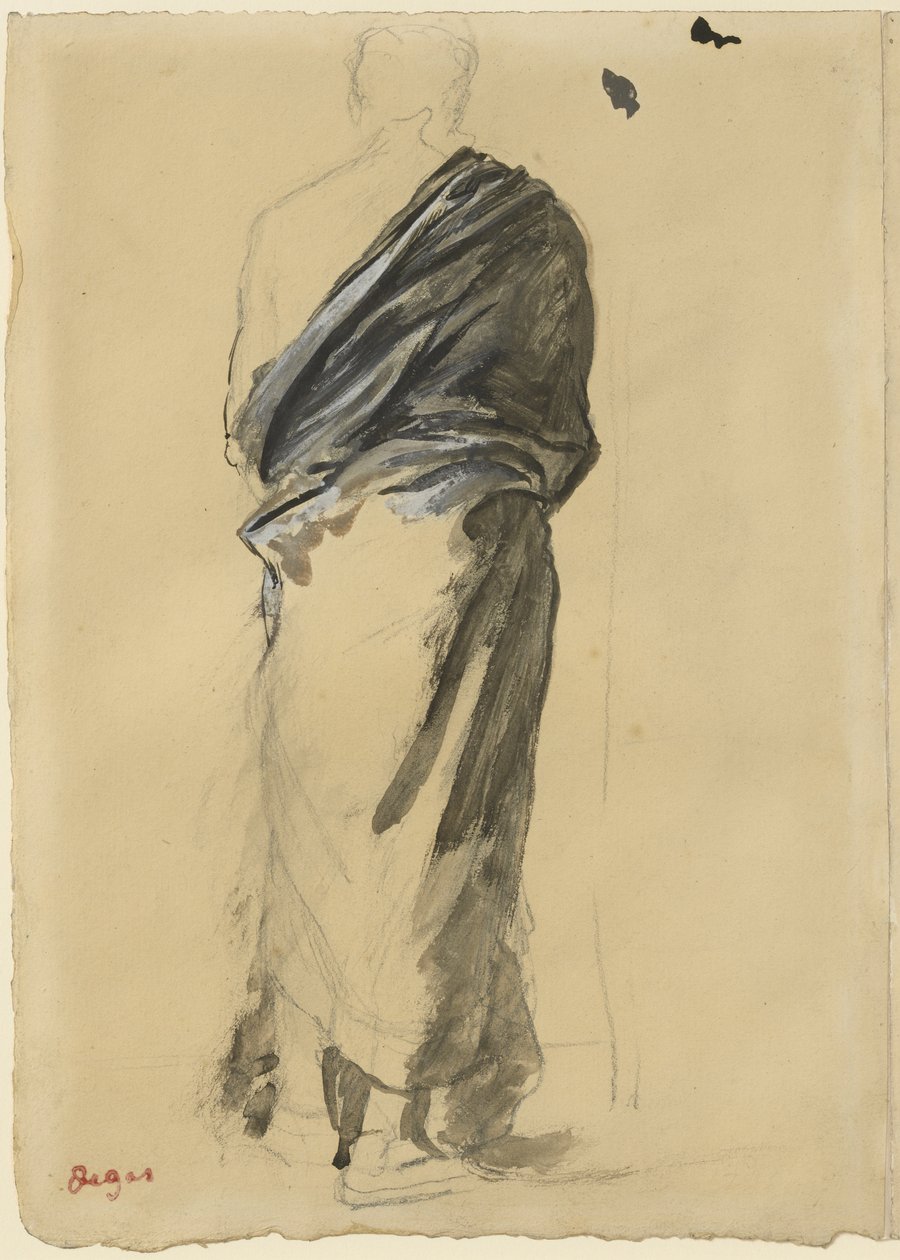 Studie av draperi, 1860-65 av Edgar Degas