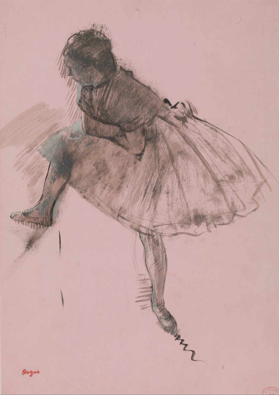 Study of a Balett Dancer recto, Two Studies of Dancers verso, ca. 1873. av Edgar Degas