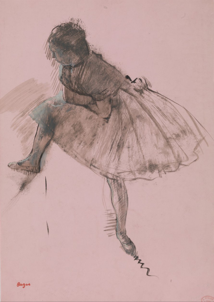 Study of a Balett Dancer recto, Two Studies of Dancers verso, ca. 1873. av Edgar Degas