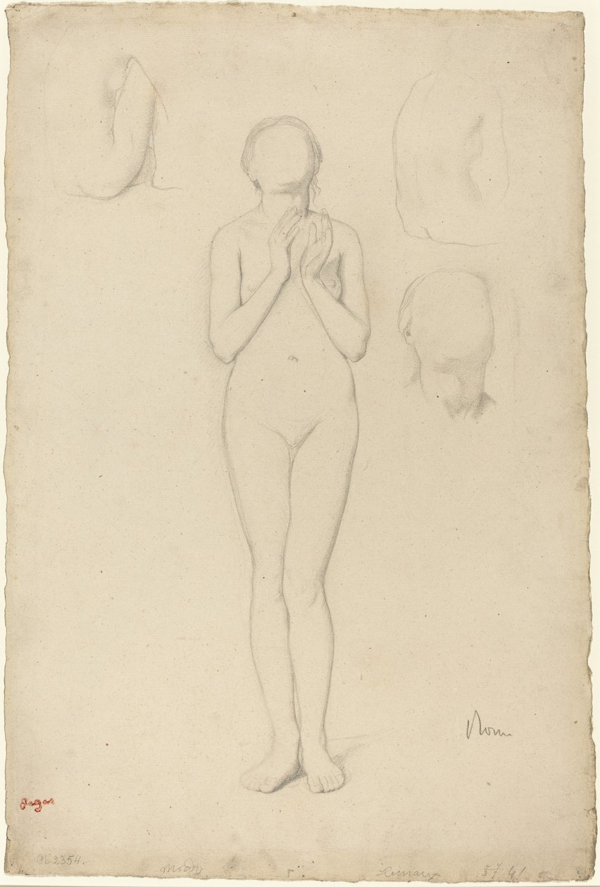 Studie av en kvinnlig naken av Edgar Degas