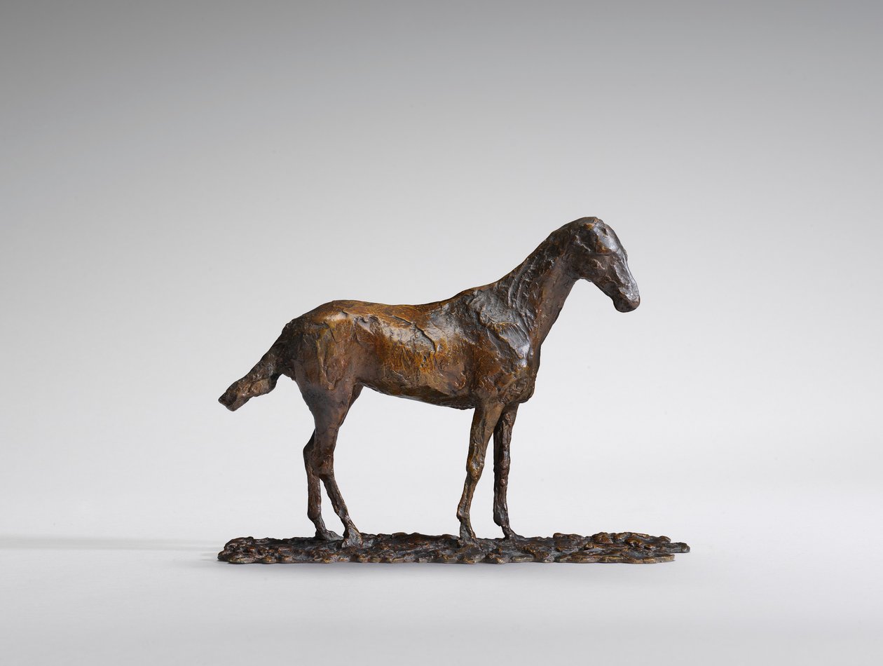 Studie av en Mustang, originalvax från 1860-talet, gjuten 1921. av Edgar Degas