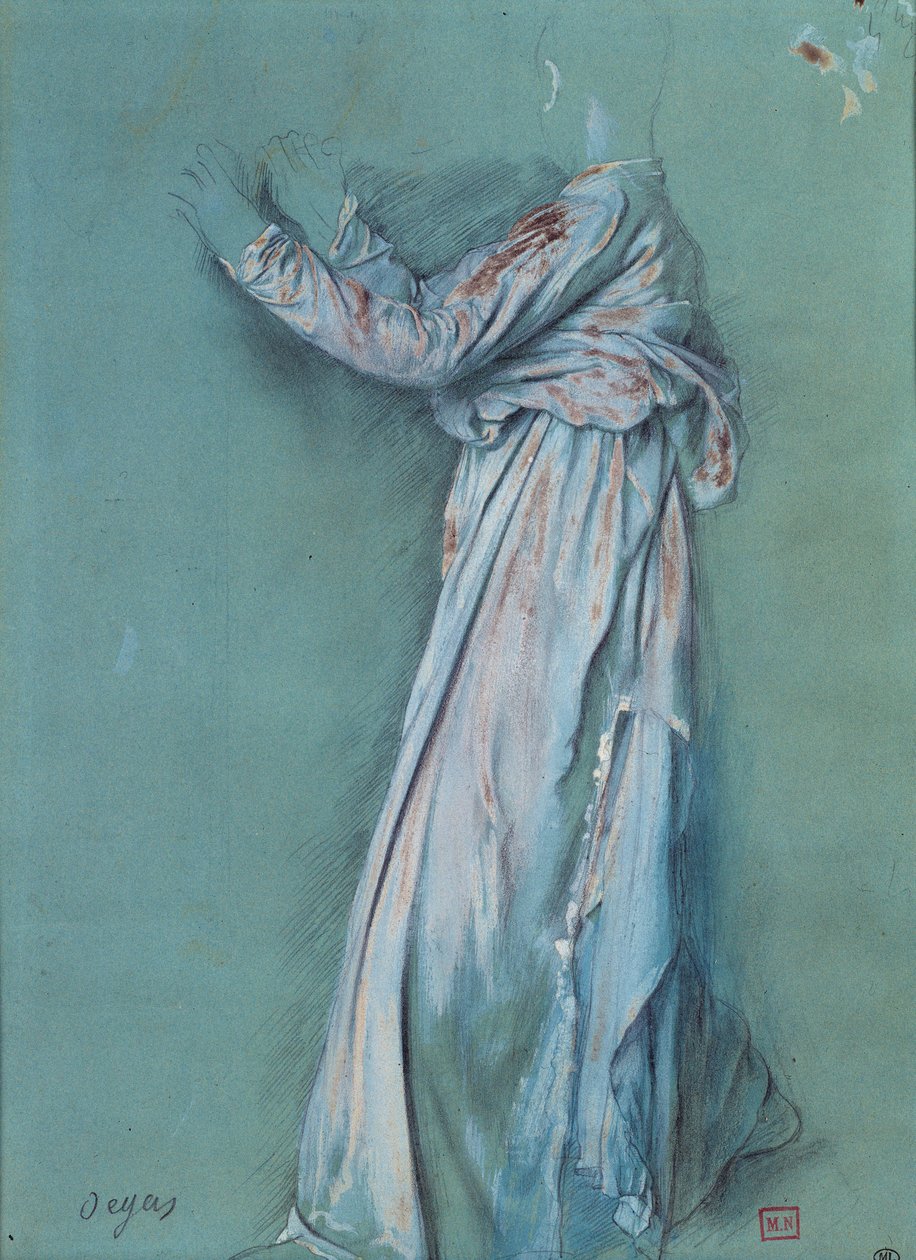 Studie av en kvinnas drapering för "Semiramis"" (ca 1860 - 62). Teckning av Edgar Degas (1834-1917) av Edgar Degas