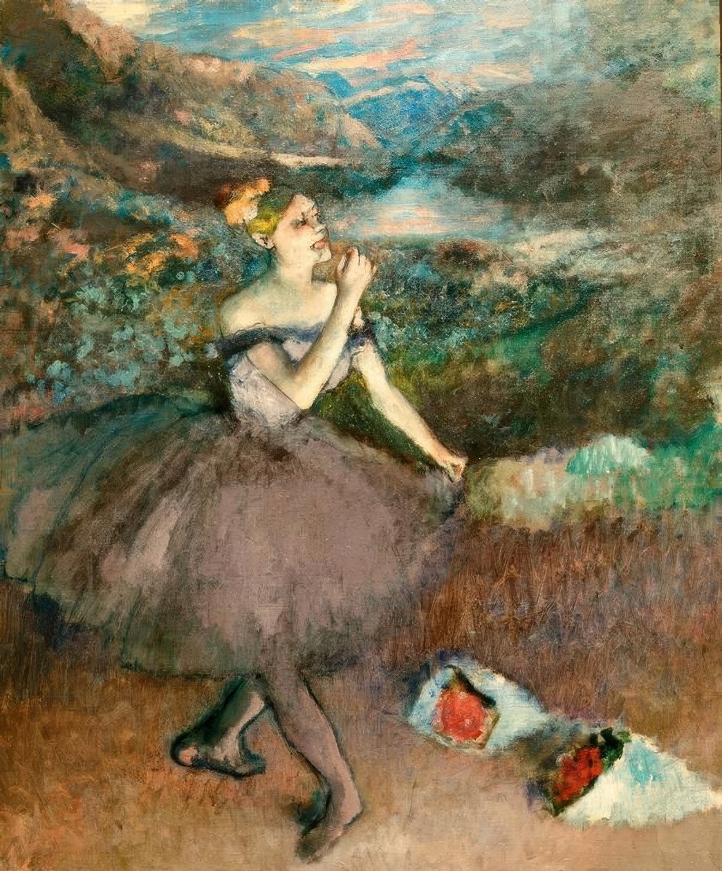 Dansare med buketter av Edgar Degas