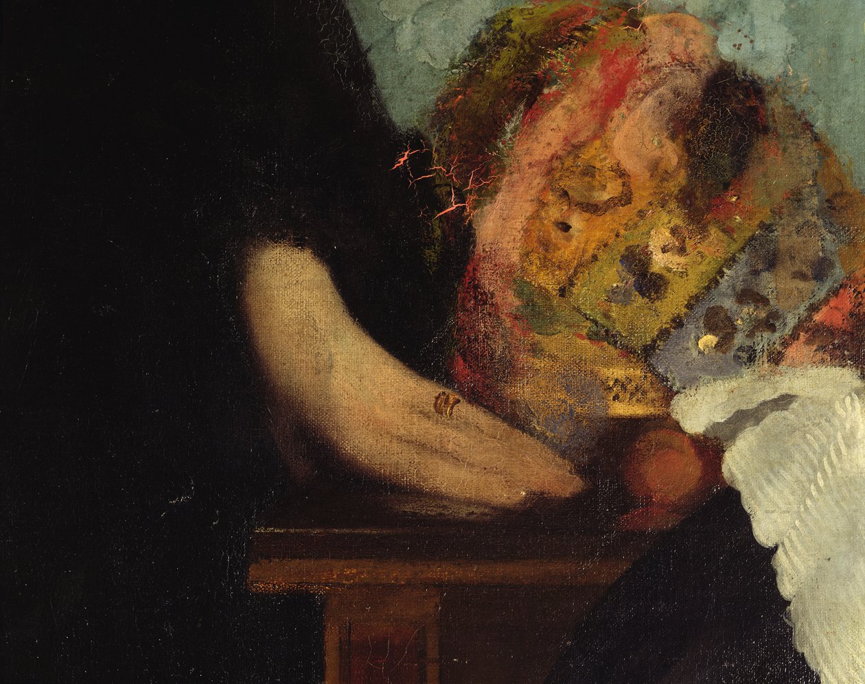 The Bellelli Family, detalj av händer, 1858-67 olja på duk detalj från 16122 av Edgar Degas