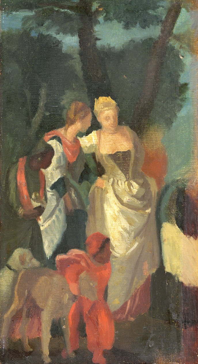 Fyndet av Moses, efter en målning av Veronese, sent 1860-tal av Edgar Degas