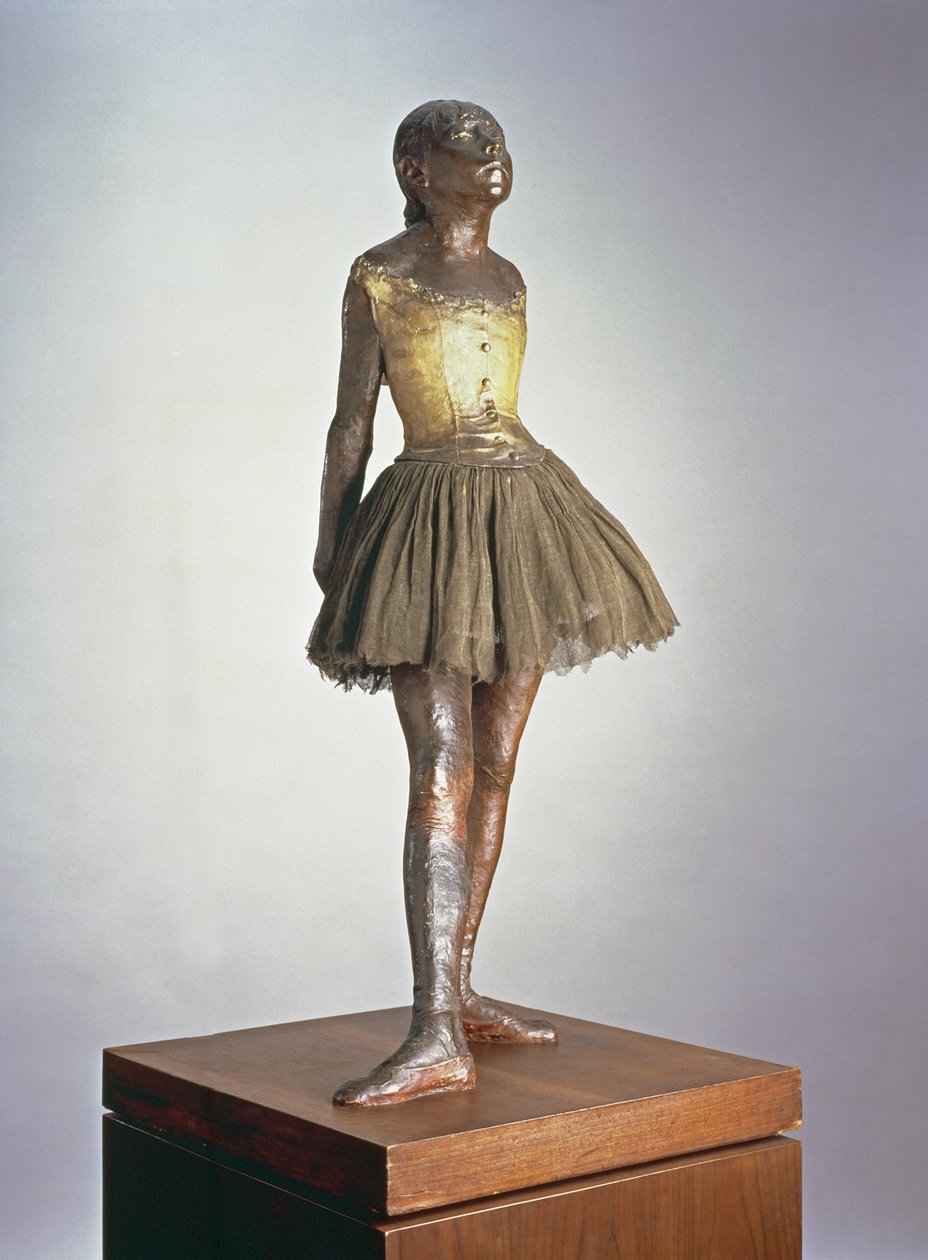 The Little Dancer 1921 (polykrom brons, satinband och trä) av Edgar Degas