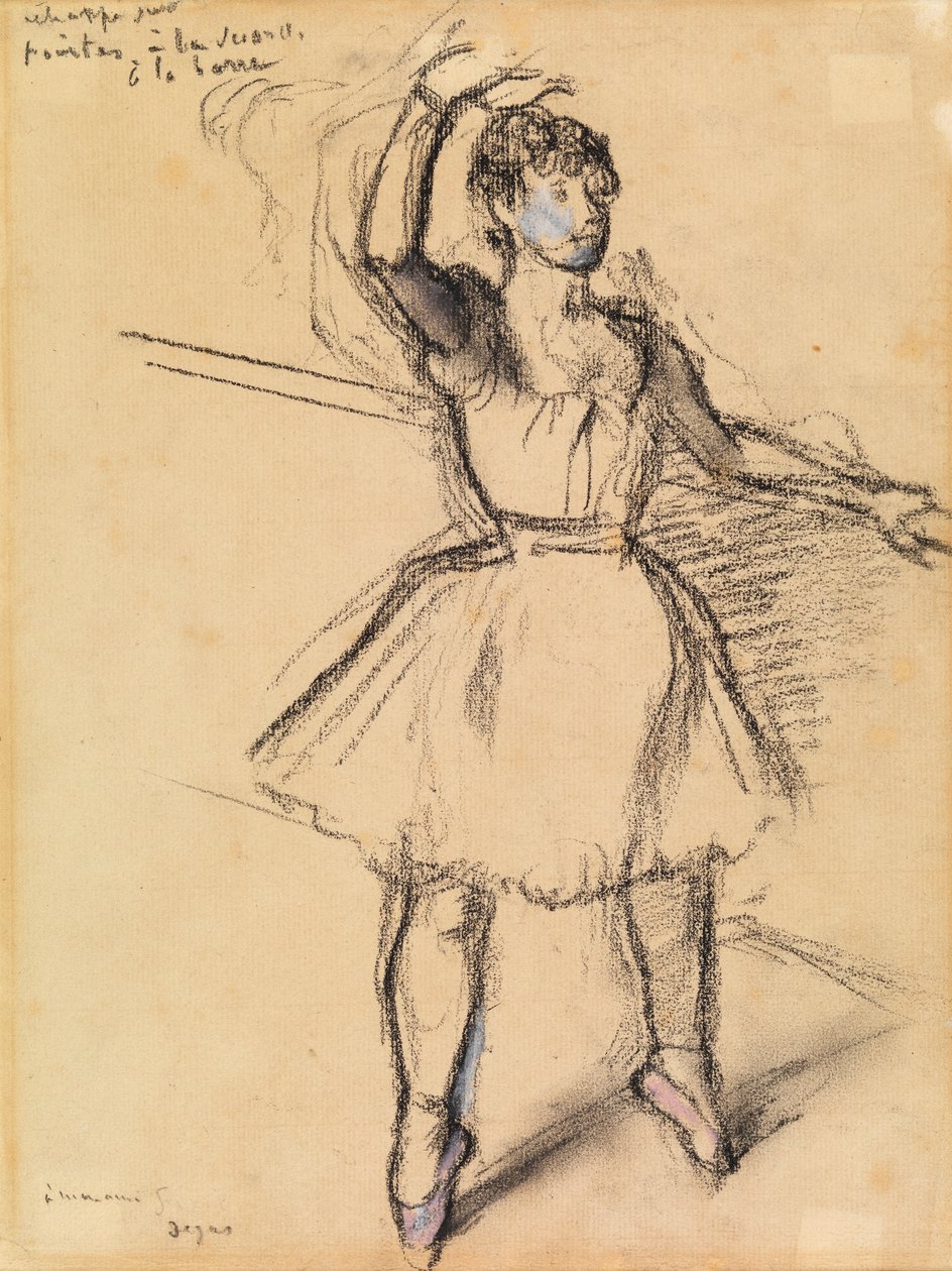 Den lilla dansaren, ca 1885 (krita på papper) av Edgar Degas