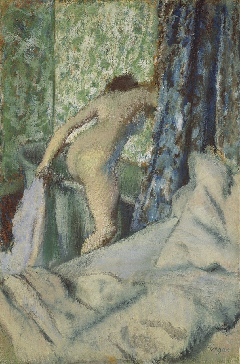 Morgonbadet, 1887-90 av Edgar Degas