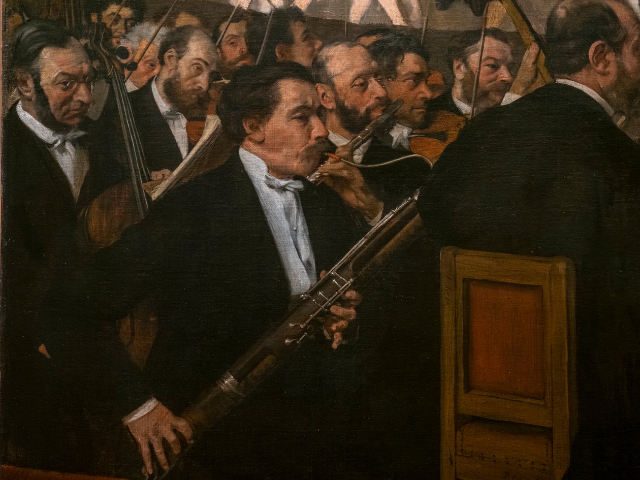 Operaorkestern (detalj). 1870. Olja på duk. av Edgar Degas