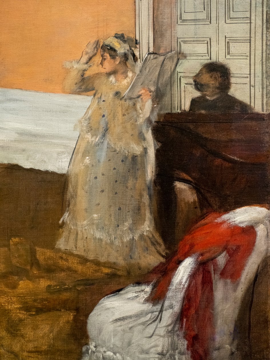 Låtupprepningen (detalj). Omkring 1869. Olja på duk. av Edgar Degas