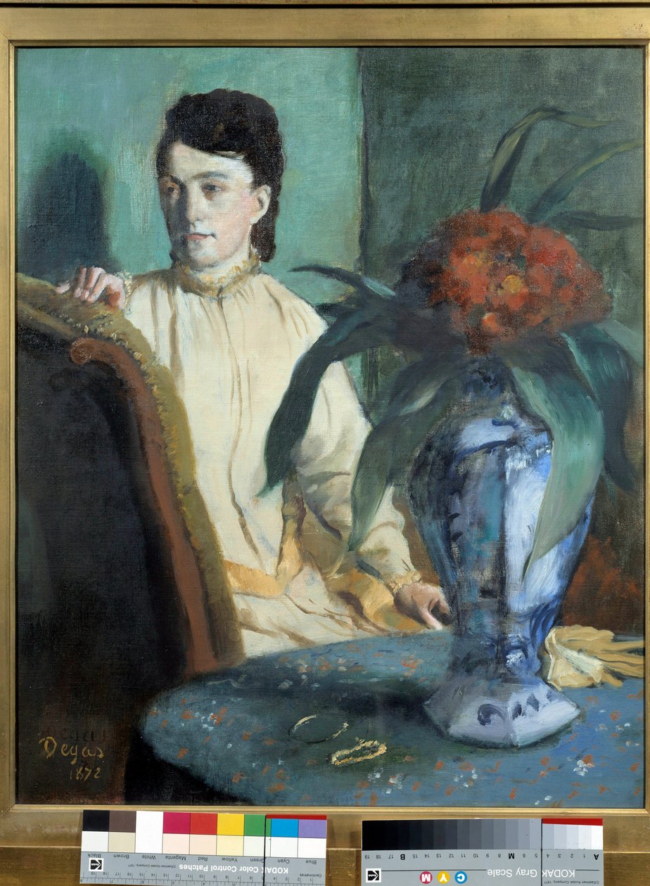 Kvinnan har Potiche-målningen av Edgar Degas (1834-1917) av Edgar Degas