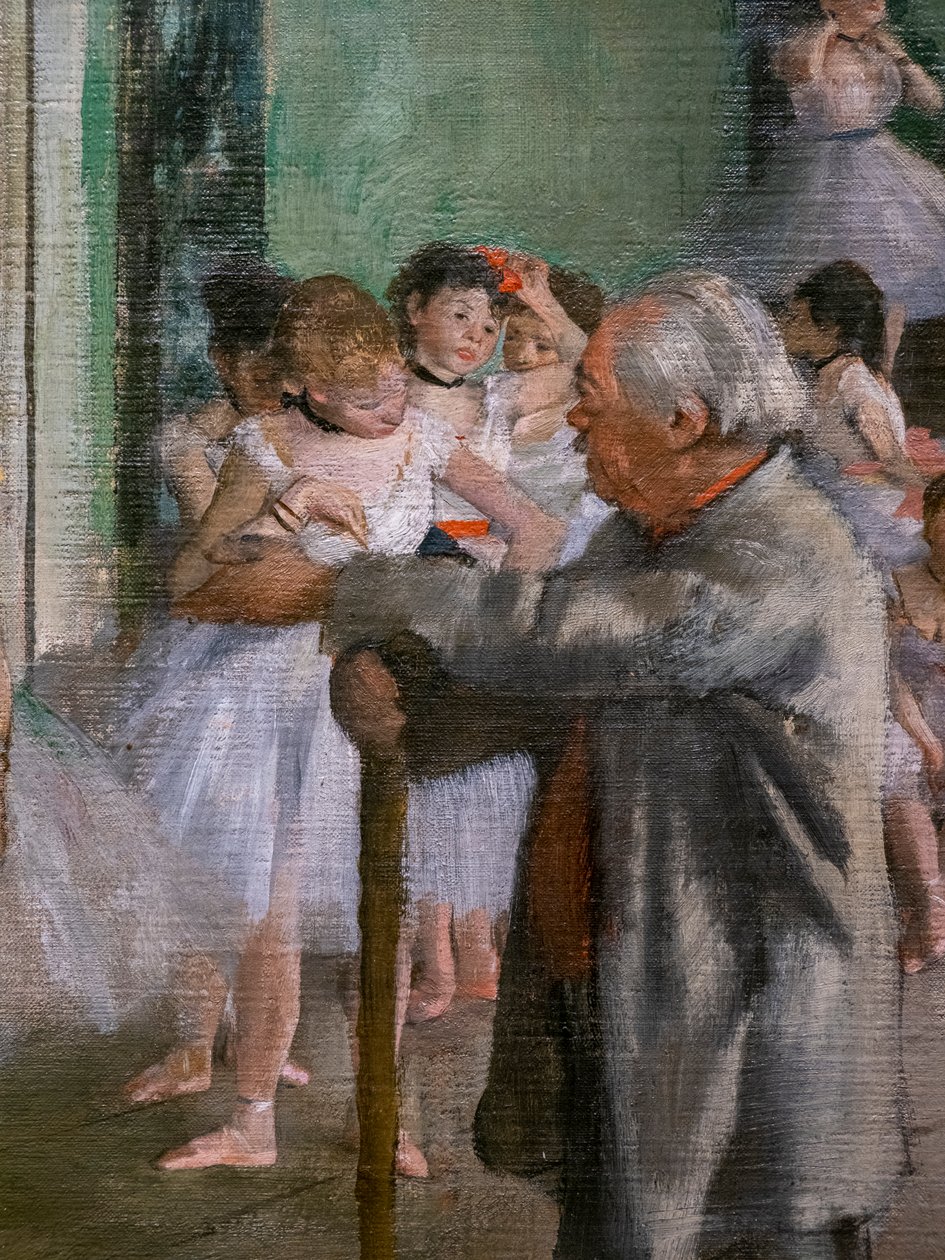Dansklassen (detalj). Börjar 1873, slutar 1875-1876. Olja på duk. av Edgar Degas