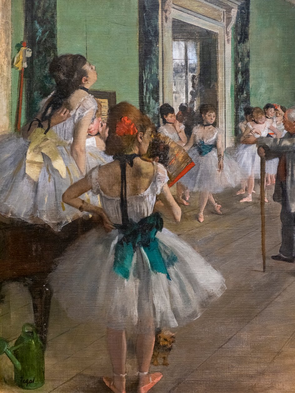 Dansklassen (detalj). Börjar 1873, slutar 1875-1876. Olja på duk. av Edgar Degas