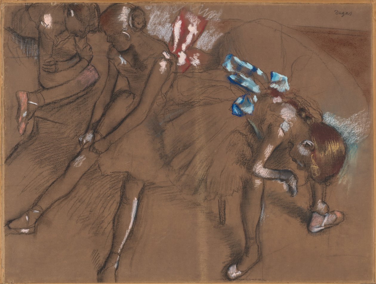 Tre dansare vilar, ca. 1880. av Edgar Degas