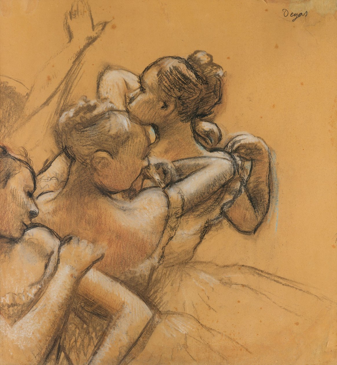 Three Dancers, ca 1895-99 (pastell och kol på papper) av Edgar Degas