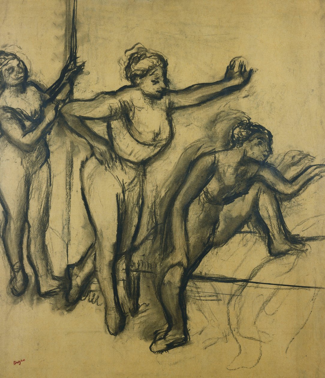 Tre dansare i trikåer; Tre dansare i baddräkter, 1903 av Edgar Degas