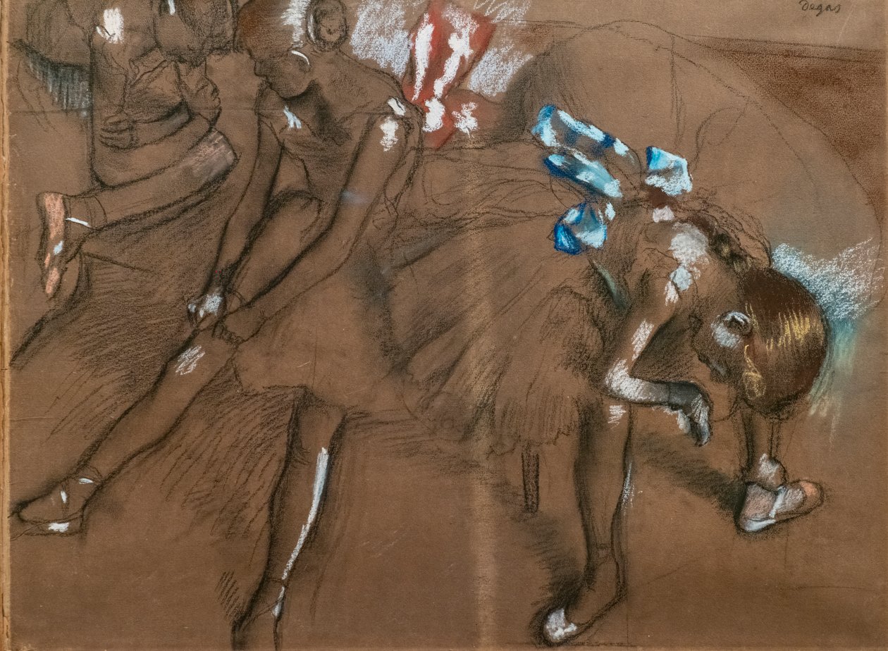 Tre dansare. Omkring 1880. Kol och pastell på papper av Edgar Degas