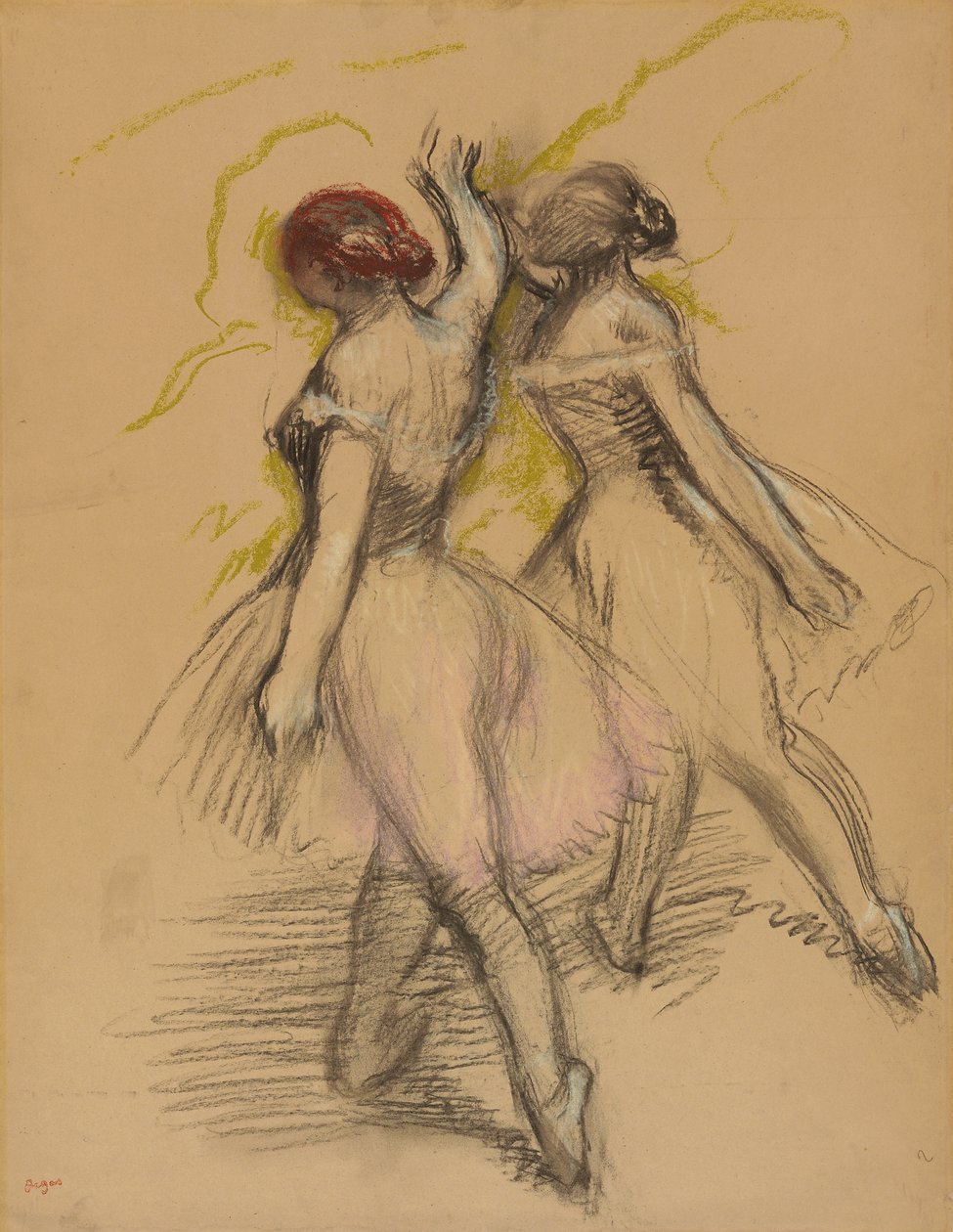 Två dansare; Två dansande flickor, ca 1889 av Edgar Degas