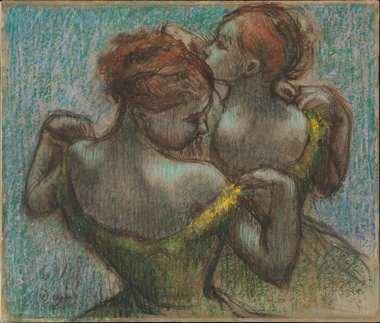Två dansare, halvfigur av Edgar Degas