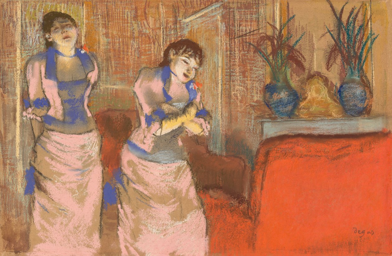 Two Women, ca 1878-80 (pastell över akvarell på solbrunt papper) av Edgar Degas