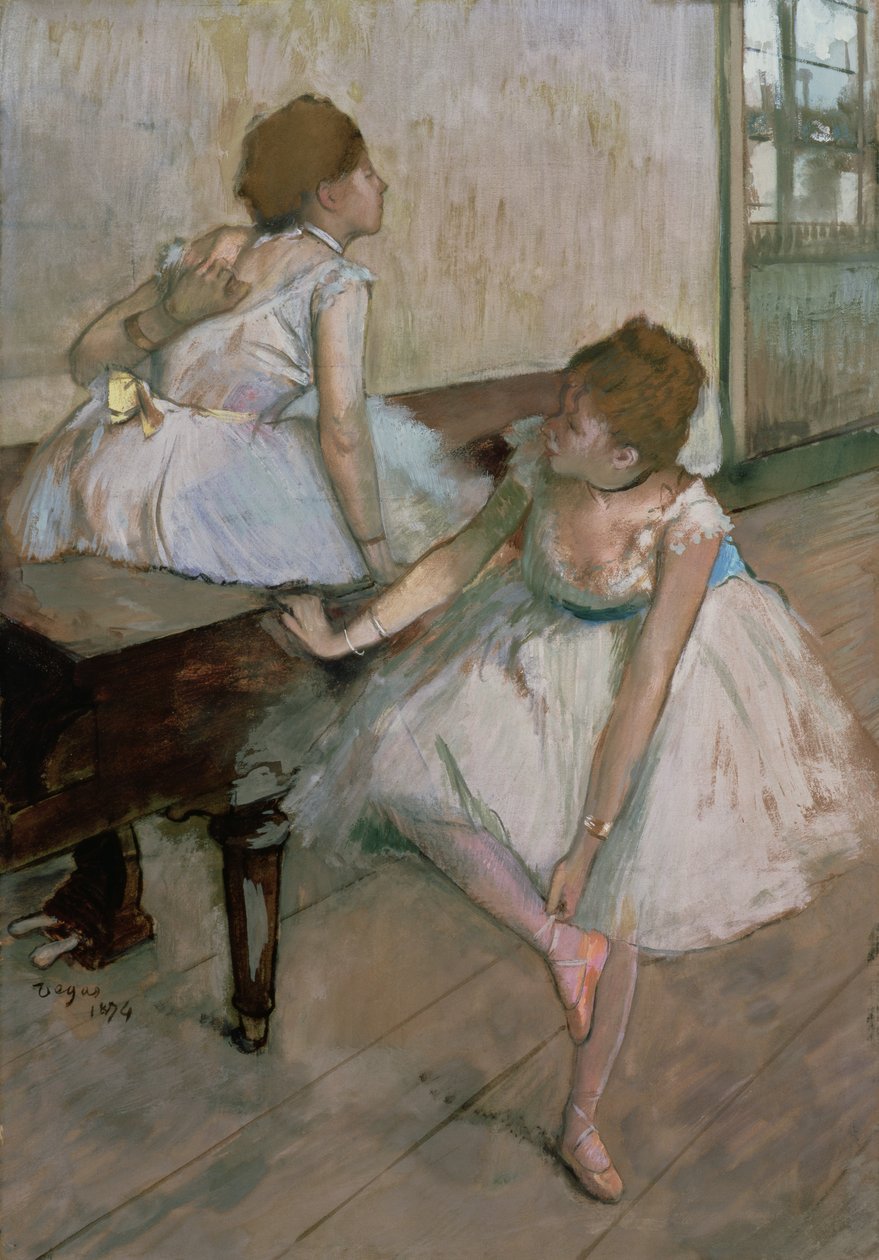 Två dansare vilar, 1874 av Edgar Degas