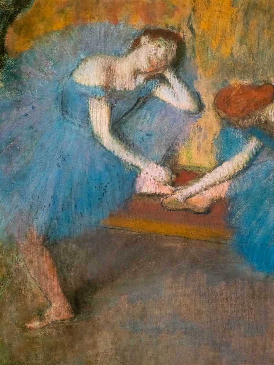 Två vilande dansare (även känd som "Blå dansare") (detalj). Omkring 1898. Pastell på fint velinpapper. av Edgar Degas