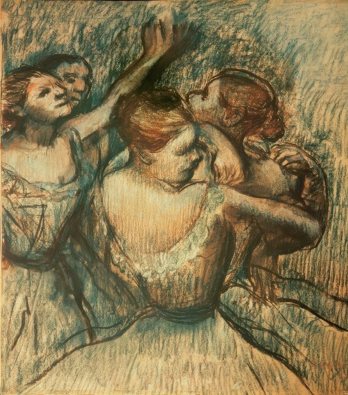Fyra dansare i halvlängd av Edgar Degas