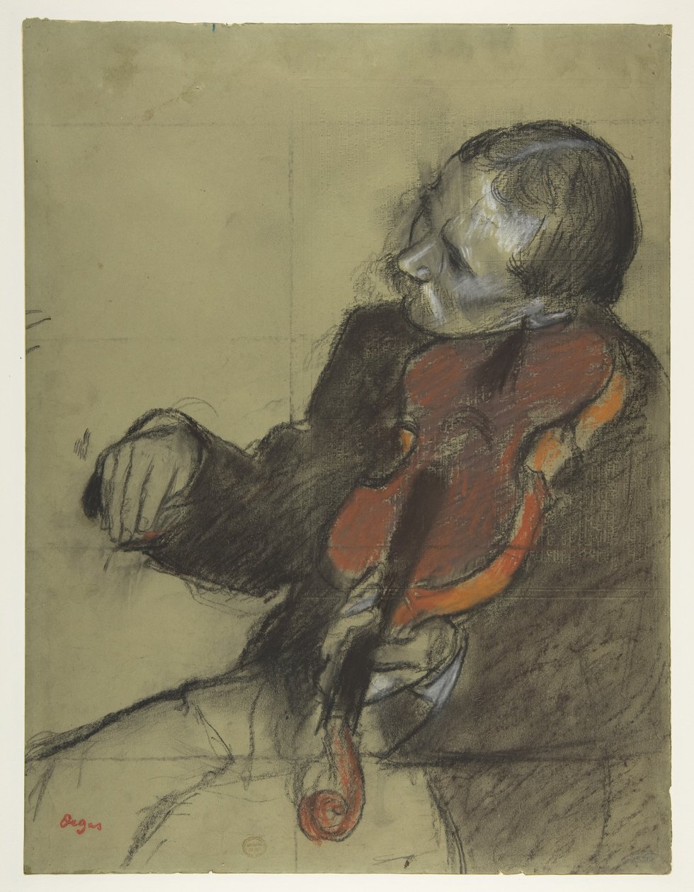Violinist, studie till "Danslektionen" av Edgar Degas