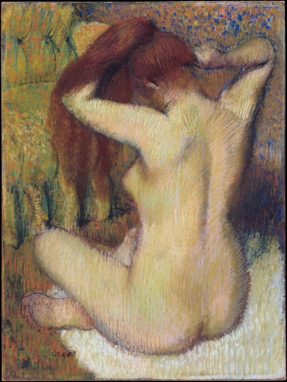 Kvinna som kammar sitt hår av Edgar Degas