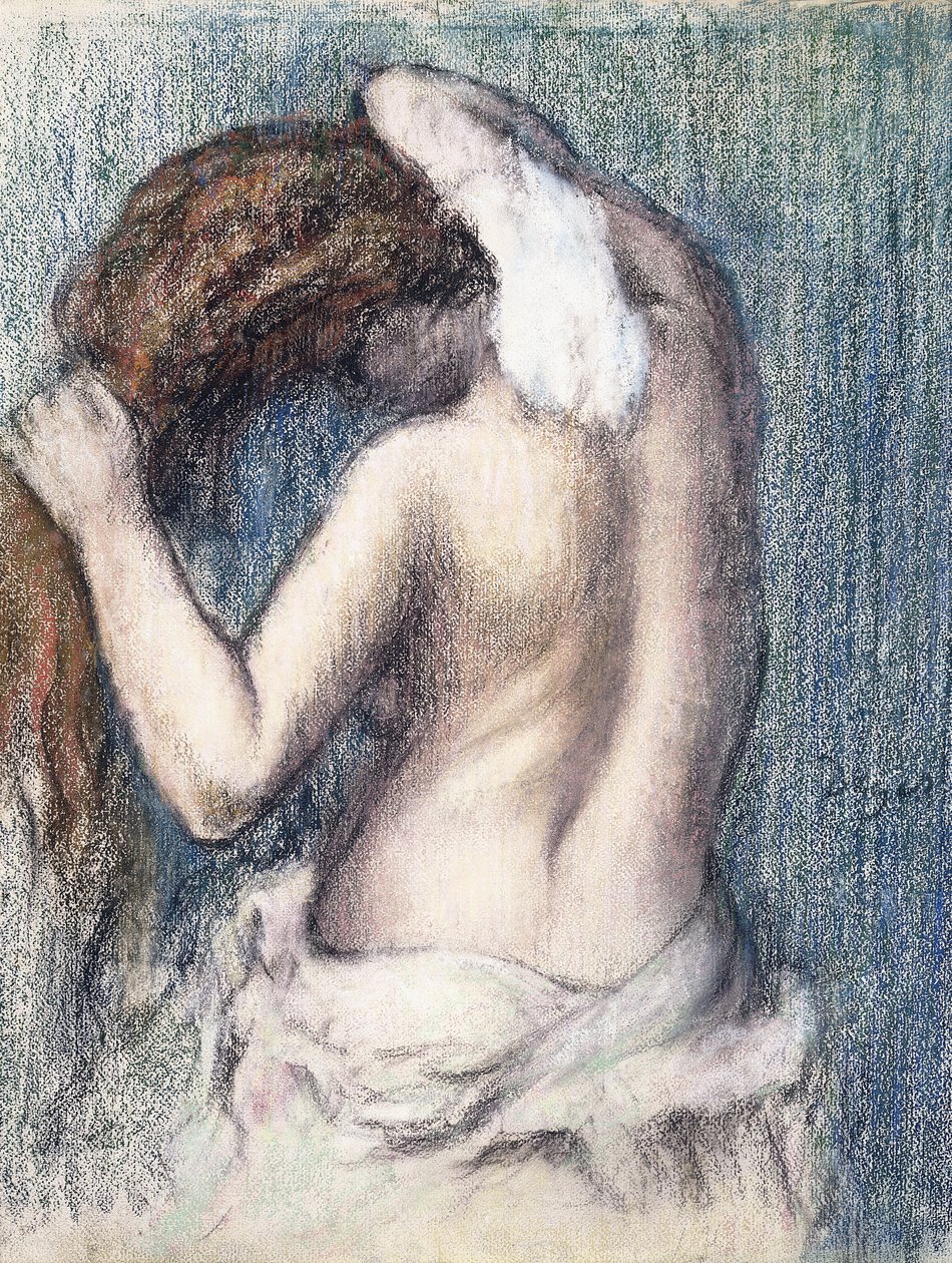 Kvinna som torkar sig, c.1906 av Edgar Degas