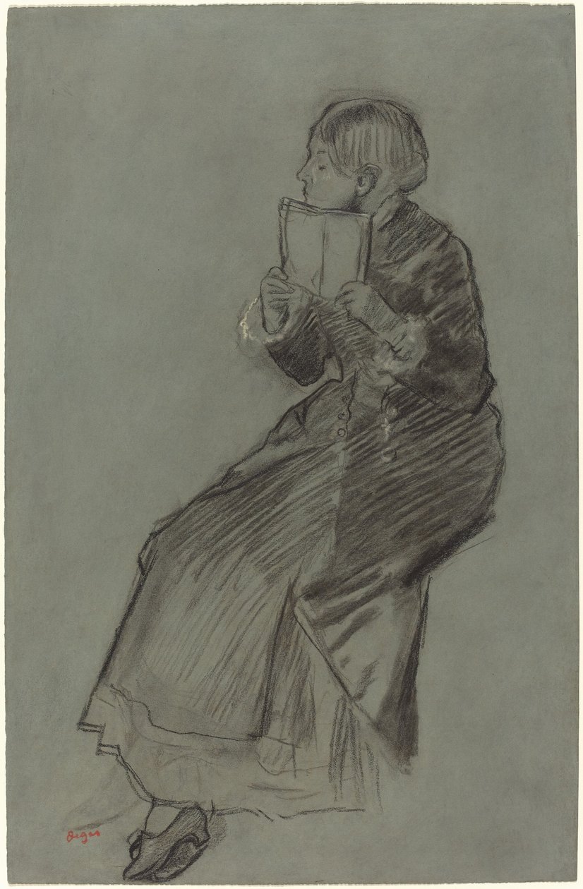Kvinna som läser en bok av Edgar Degas