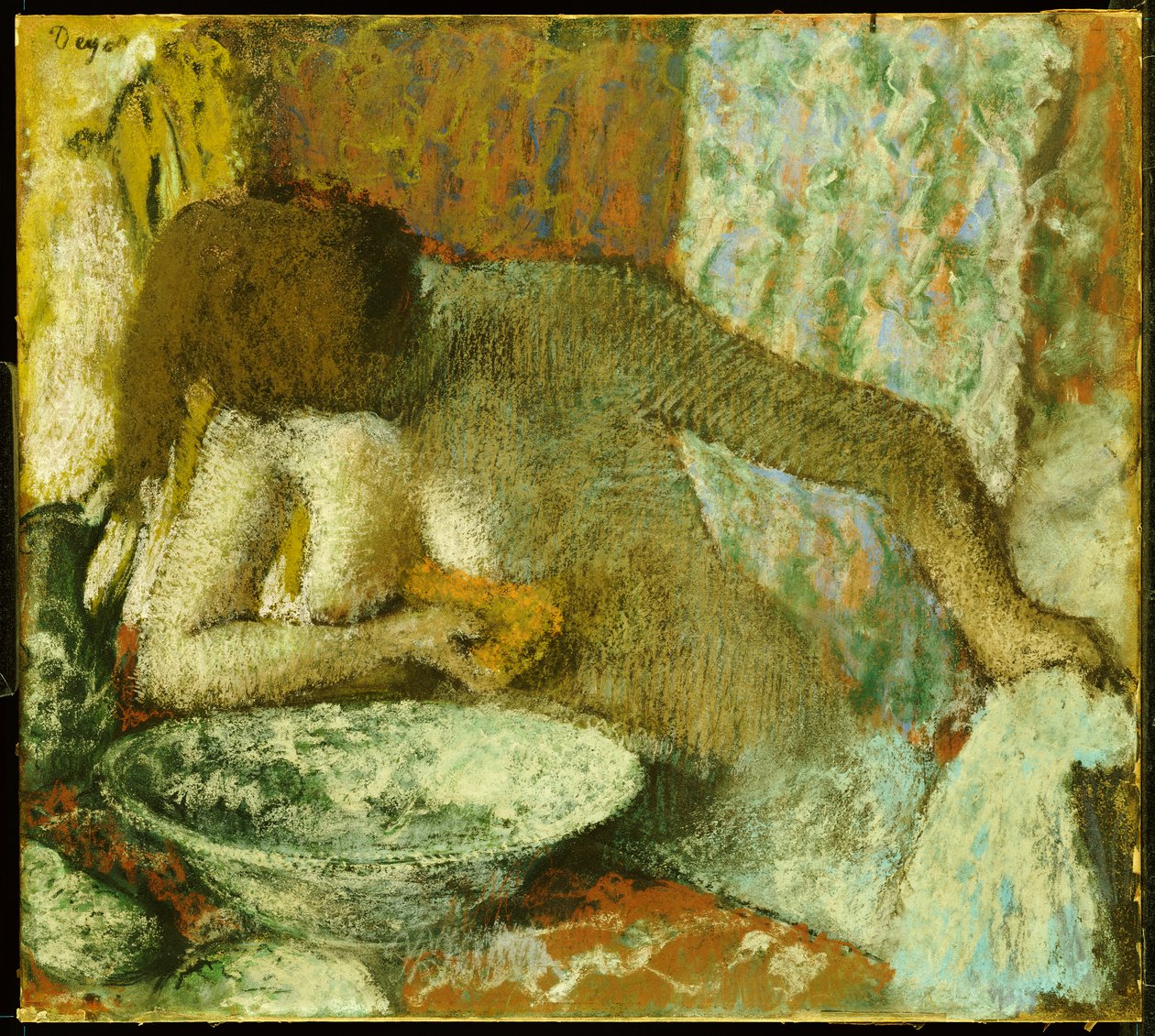 Kvinna vid hennes toalett, c.1897 av Edgar Degas