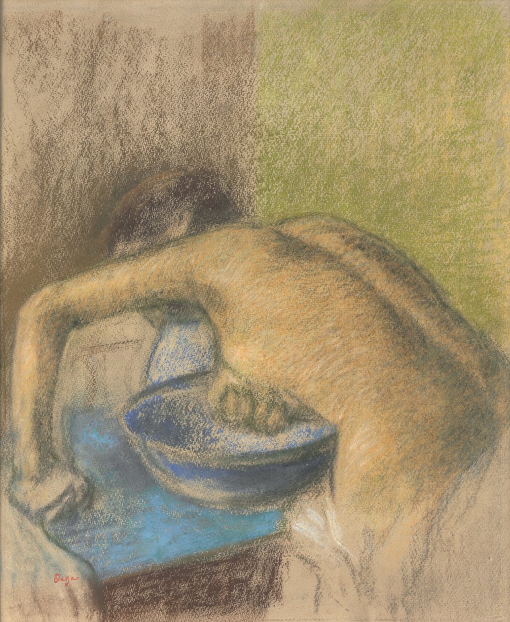 Kvinna vid hennes toalett; Femme a sa toilette, c.1888-1892 av Edgar Degas